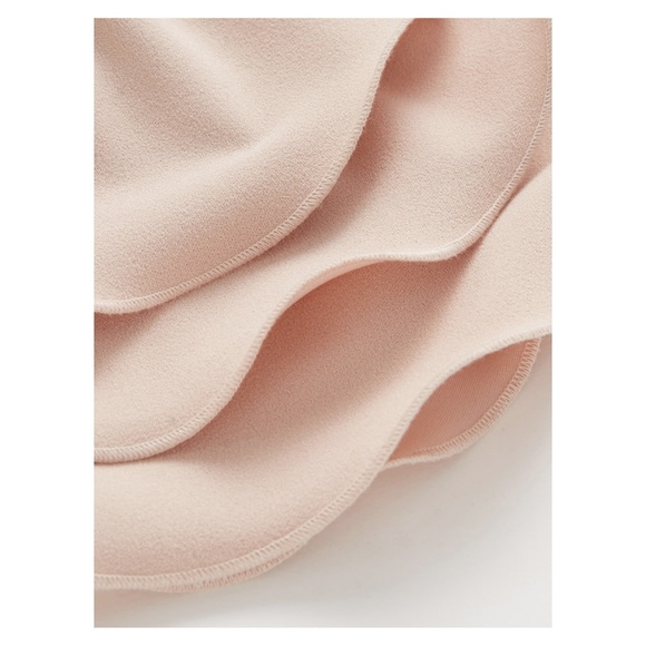 Nude Tiered Ruffle Sleeve Bodycon Dress - Picture 6 of 6